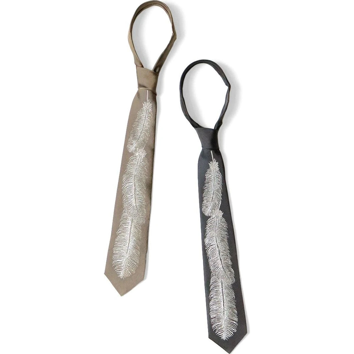 Kapital Silk Twill Feather Necktie