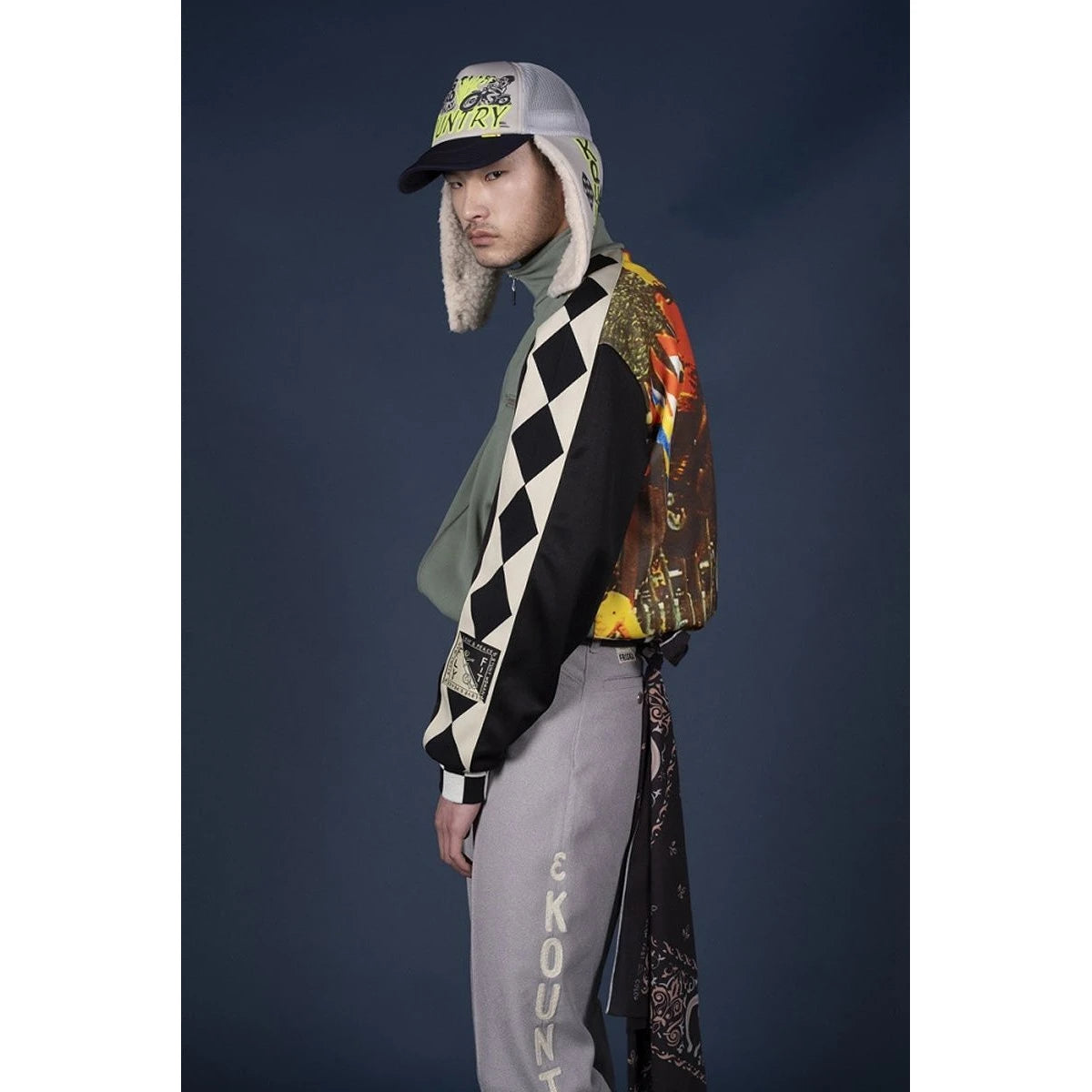 Kapital Smooth Jersey Cafe Racer Truck Track Jacket (Motocross Photo Print)