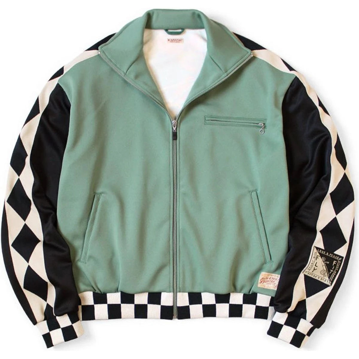 Kapital Smooth Jersey Cafe Racer Truck Track Jacket (Motocross Photo Print)