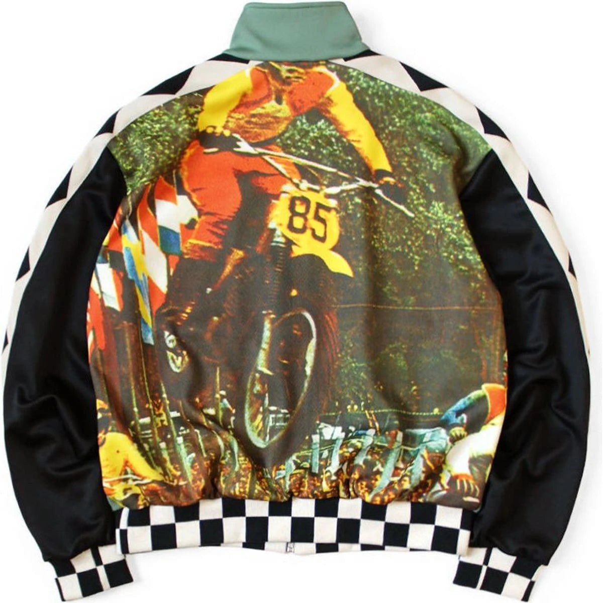 Kapital Smooth Jersey Cafe Racer Truck Track Jacket (Motocross Photo Print)
