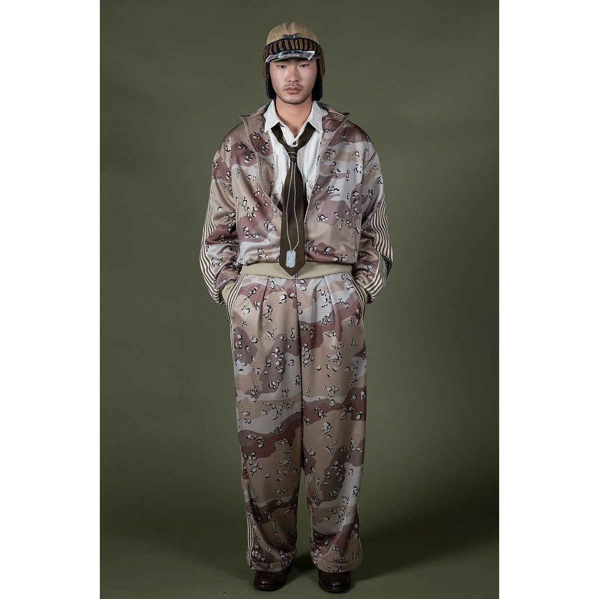 Kapital Smooth Jersey Chocolate Chip Camo Baggy Track Pants