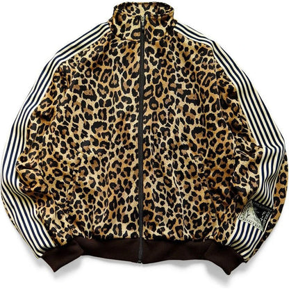 Kapital Smooth Jersey Leopard Print Stuntman Track Jacket