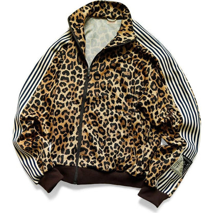 Kapital Smooth Jersey Leopard Print Stuntman Track Jacket