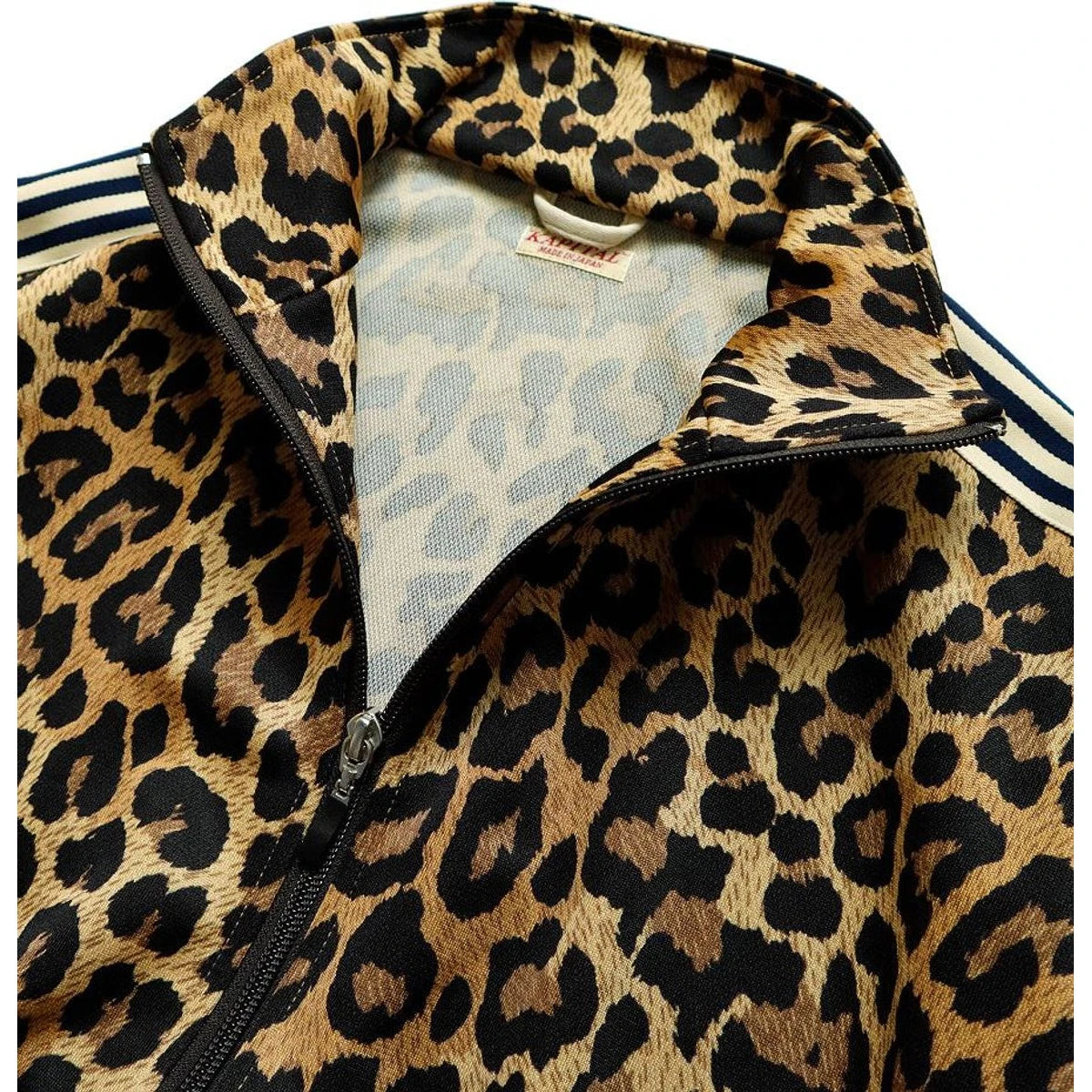 Kapital Smooth Jersey Leopard Print Stuntman Track Jacket