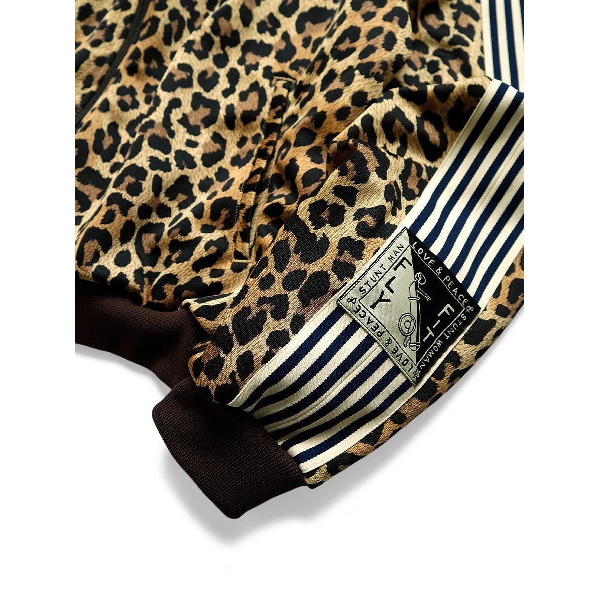 Kapital Smooth Jersey Leopard Print Stuntman Track Jacket
