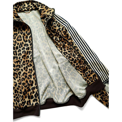 Kapital Smooth Jersey Leopard Print Stuntman Track Jacket