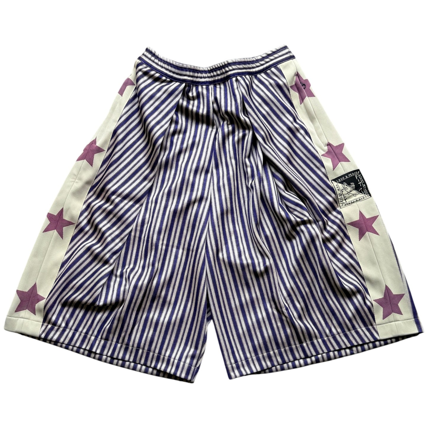 Kapital Smooth Jersey Stripe Pattern Kome Kome Track Shorts