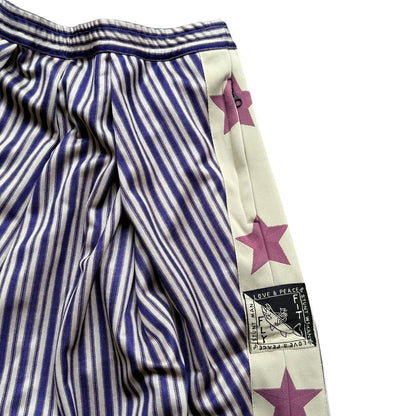 Kapital Smooth Jersey Stripe Pattern Kome Kome Track Shorts
