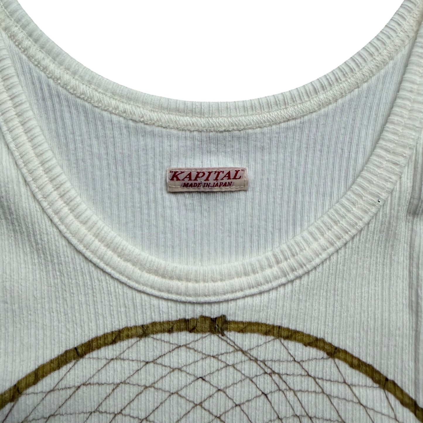 Kapital Stretch Rib Knit Tank Top (Kob Web Peace Catcher 4 Feather Print)
