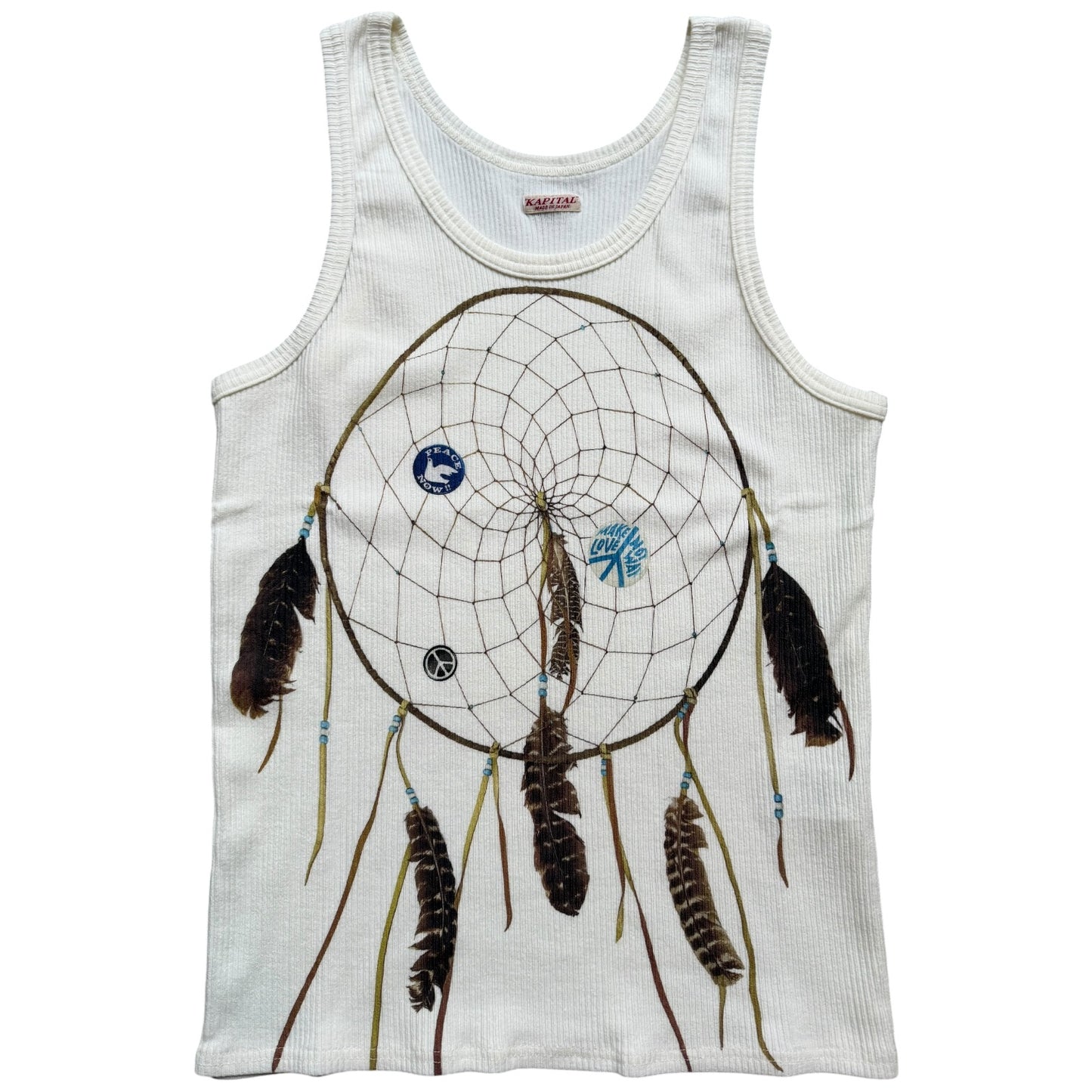 Kapital Stretch Rib Knit Tank Top (Kob Web Peace Catcher 6 Feather Print)