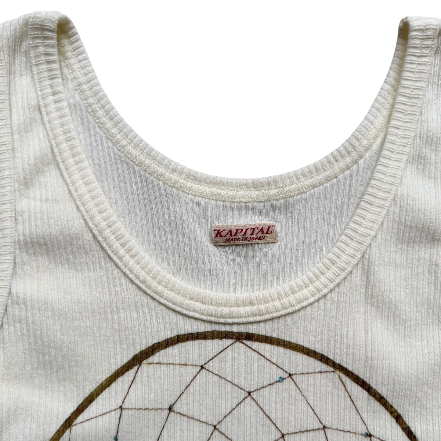 Kapital Stretch Rib Knit Tank Top (Kob Web Peace Catcher 6 Feather Print)