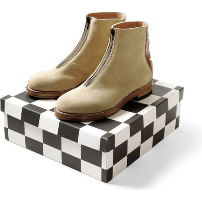 Kapital Suede Leather Zip Up Cafe Lace Frisco Boots