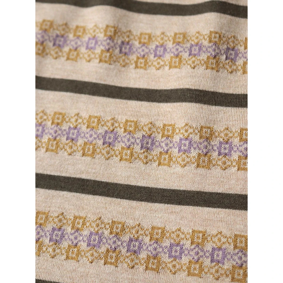 Kapital Sunrise Jacquard Border Jersey Abeko Bear T