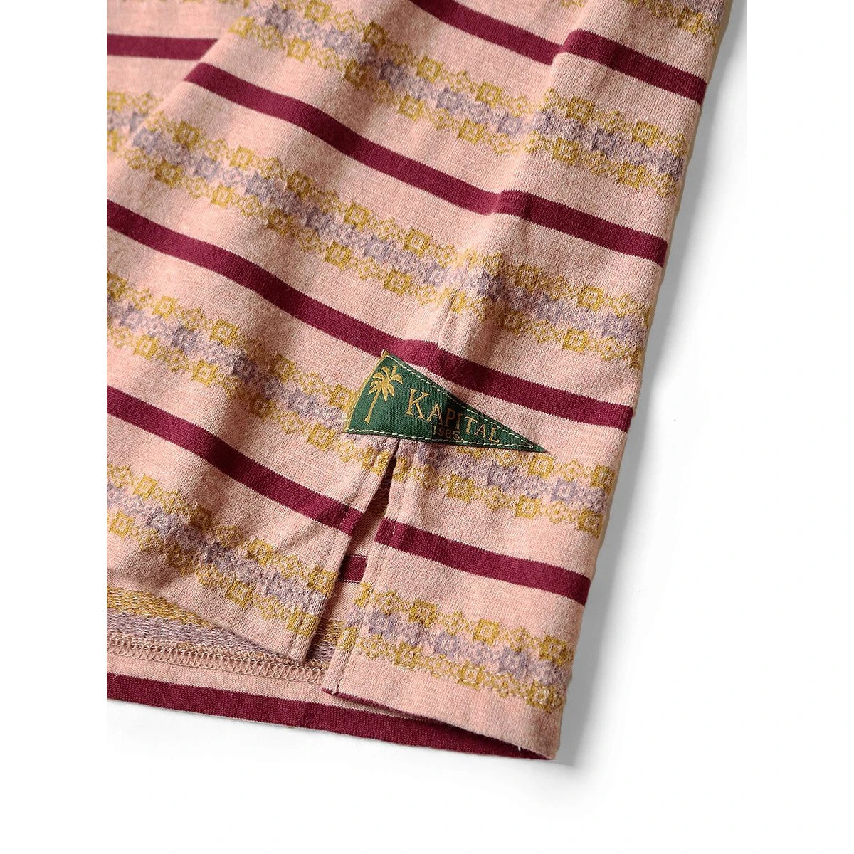 Kapital Sunrise Jacquard Border Jersey Pennant T Shirt (1 Flag)