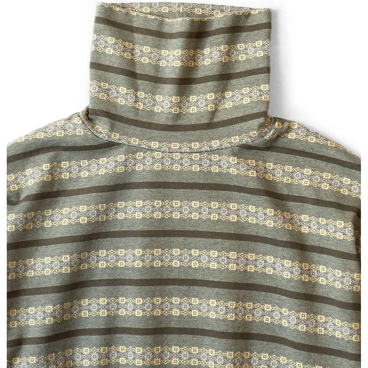 Kapital Sunrise Jacquard Striped Jersey High Neck Long T