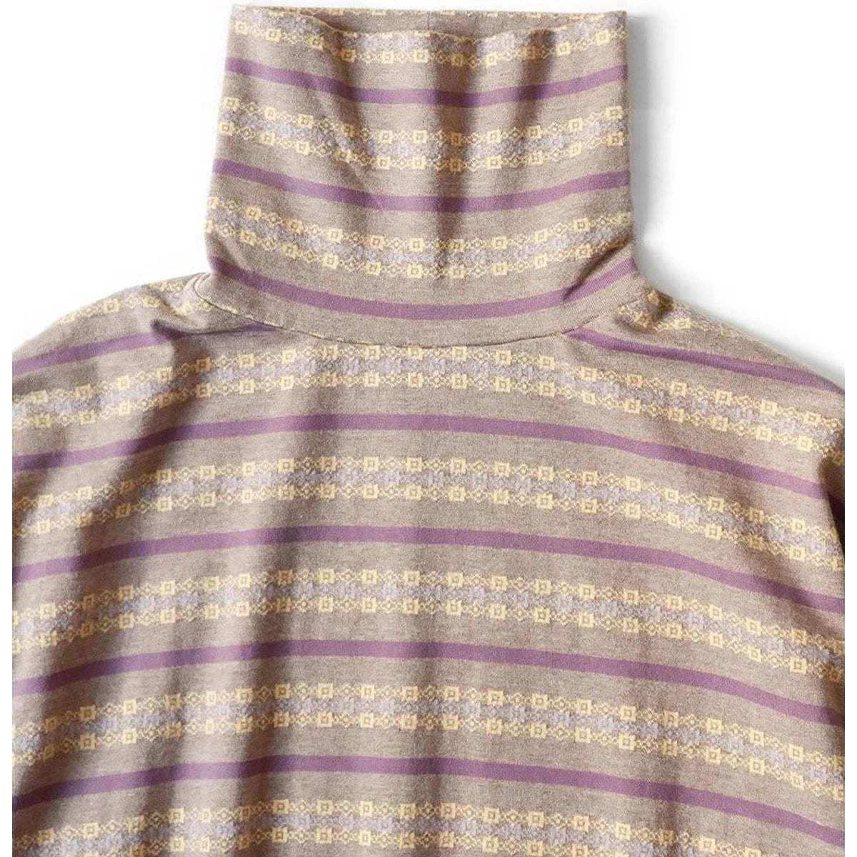 Kapital Sunrise Jacquard Striped Jersey High Neck Long T