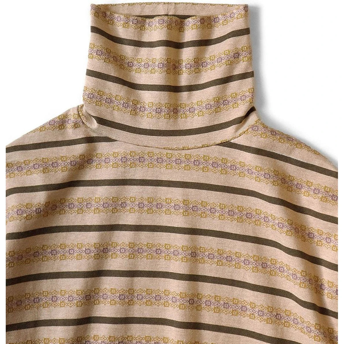 Kapital Sunrise Jacquard Striped Jersey High Neck Long T