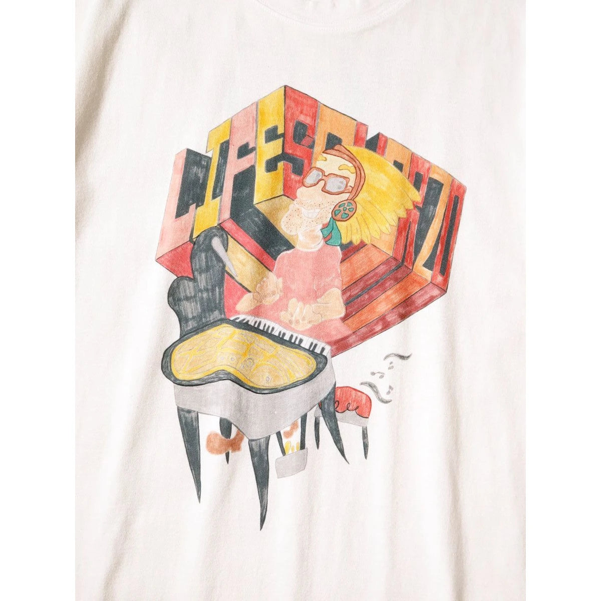 Kapital Tenjiku Crew T-Shirt (Analog Piano Man Print)