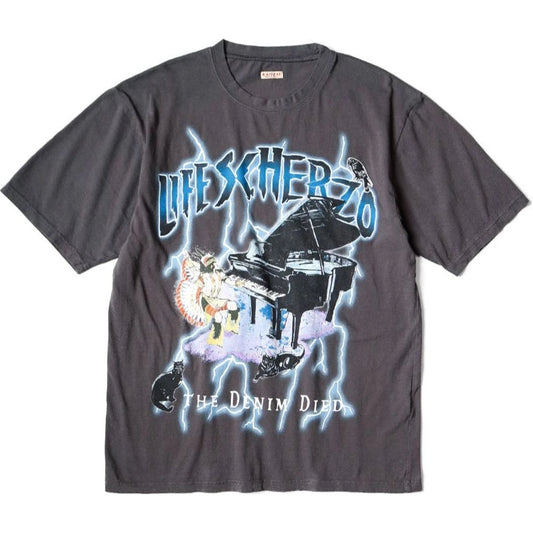 Kapital Tenjiku Crew T-Shirt (Lightning Piano Print)