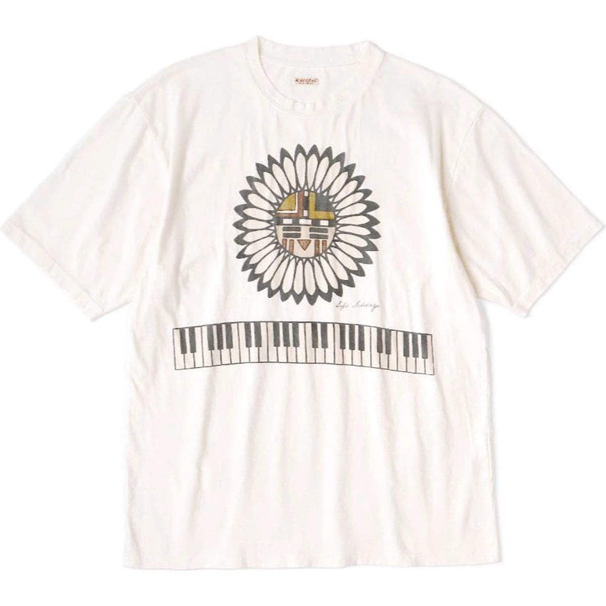 Kapital Tenjiku Crew T-Shirt (Piano & Sun Face Print)