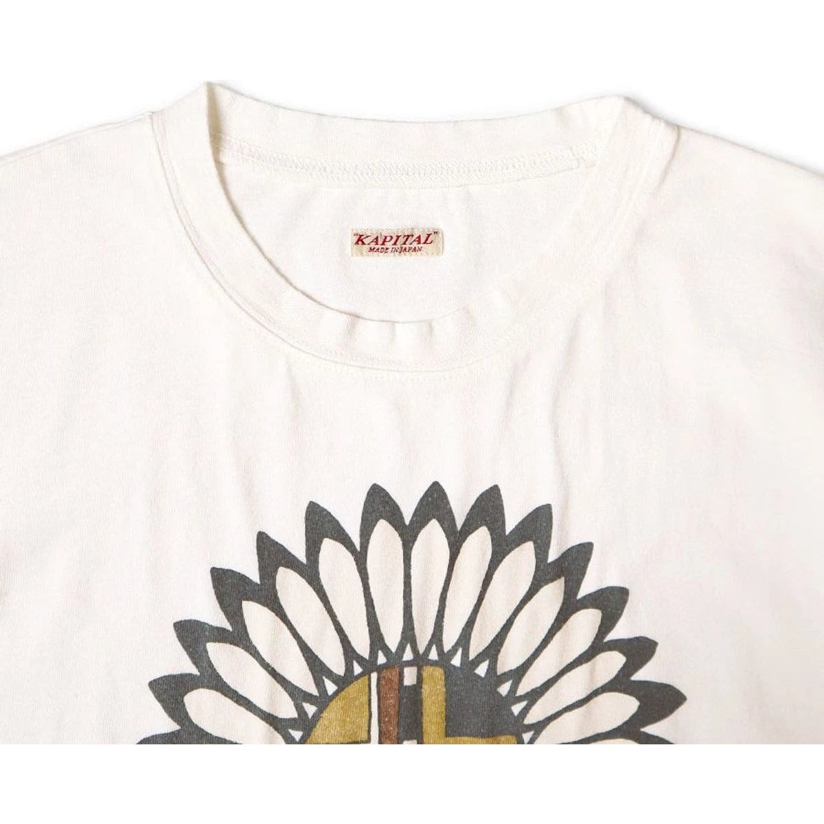 Kapital Tenjiku Crew T-Shirt (Piano & Sun Face Print)
