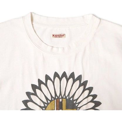 Kapital Tenjiku Crew T-Shirt (Piano & Sun Face Print)