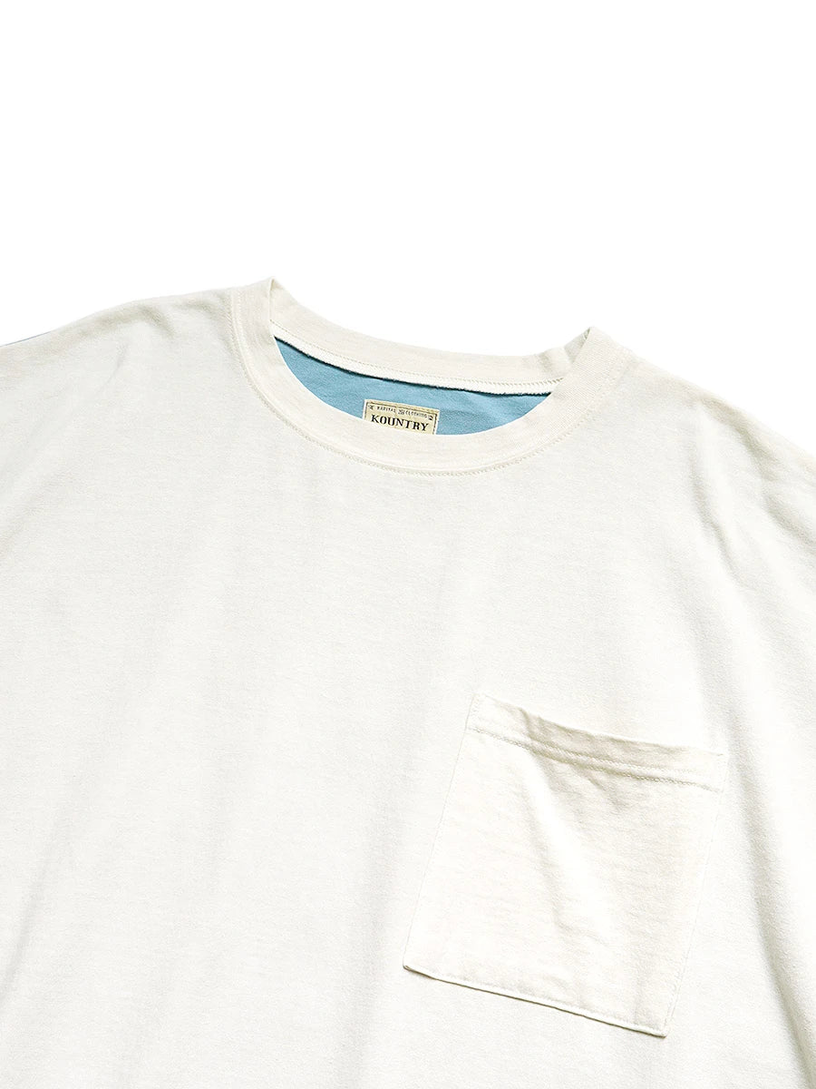Kapital Tenjiku Jersey 2 Tone Big Pocket Tee (Bone Print)