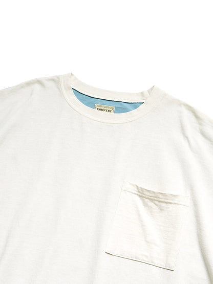 Kapital Tenjiku Jersey 2 Tone Big Pocket Tee (Bone Print)