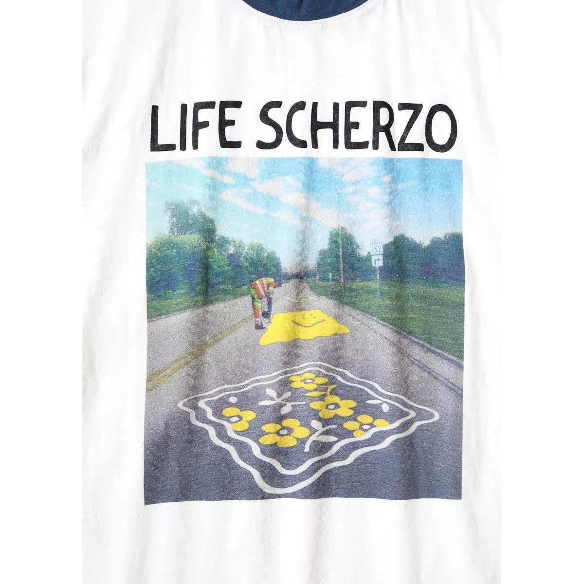 Kapital Tenjiku Ringer T-Shirt (Life Scherzo Road Sign Painter Print)