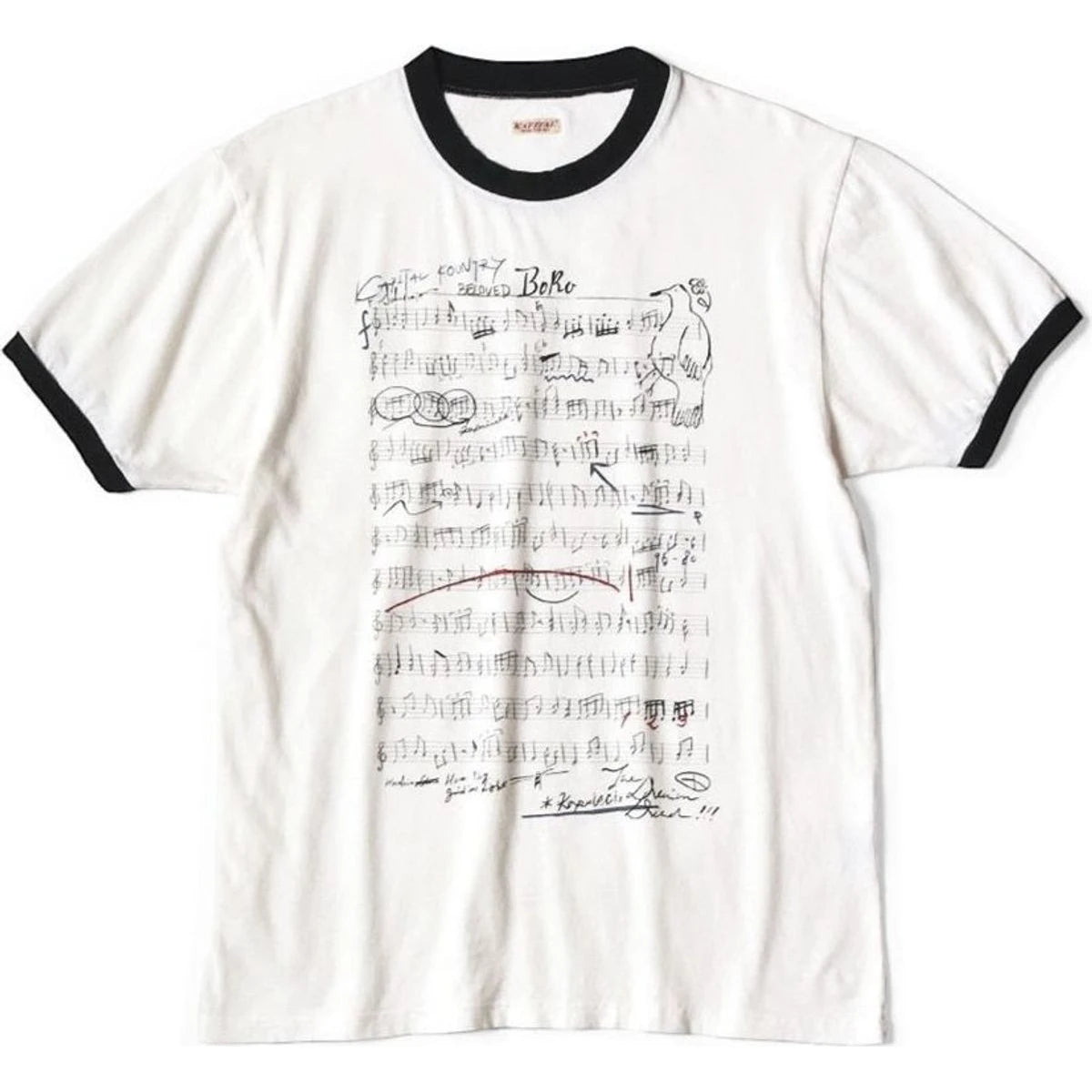 Kapital Tenjiku Ringer Tee (Boro Elegy Print)