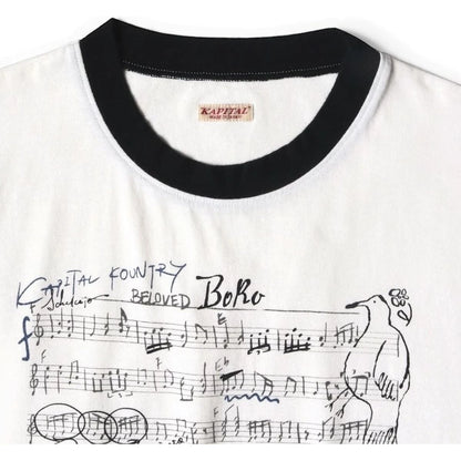 Kapital Tenjiku Ringer Tee (Boro Elegy Print)