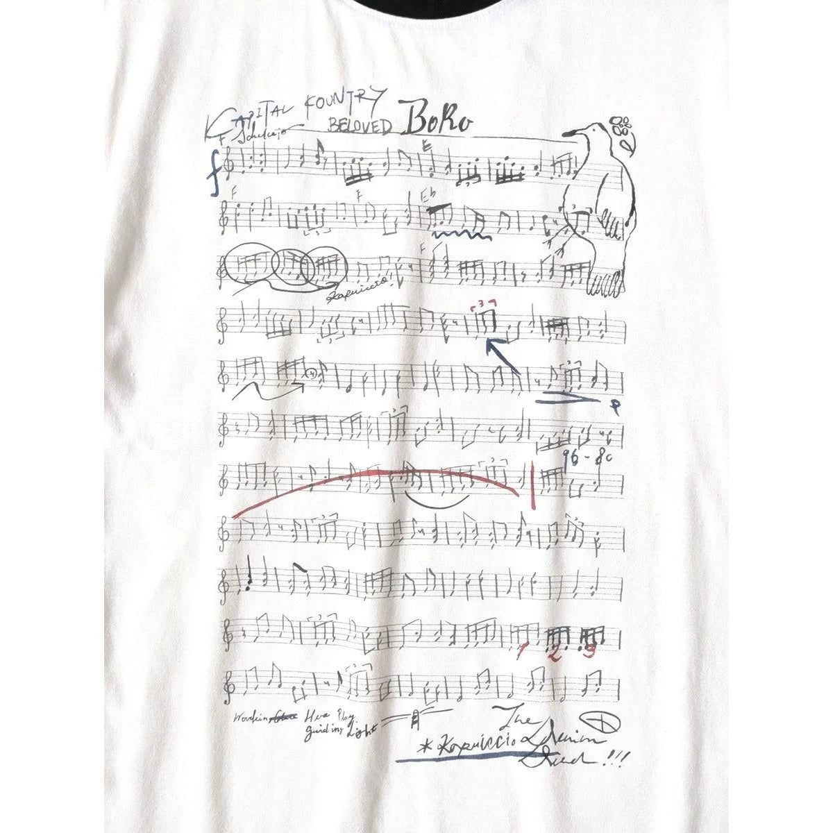 Kapital Tenjiku Ringer Tee (Boro Elegy Print)
