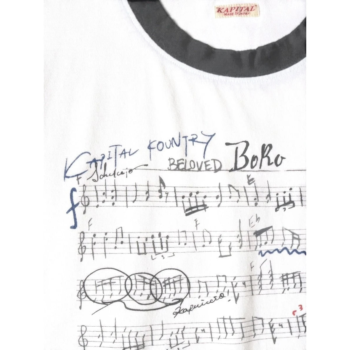Kapital Tenjiku Ringer Tee (Boro Elegy Print)