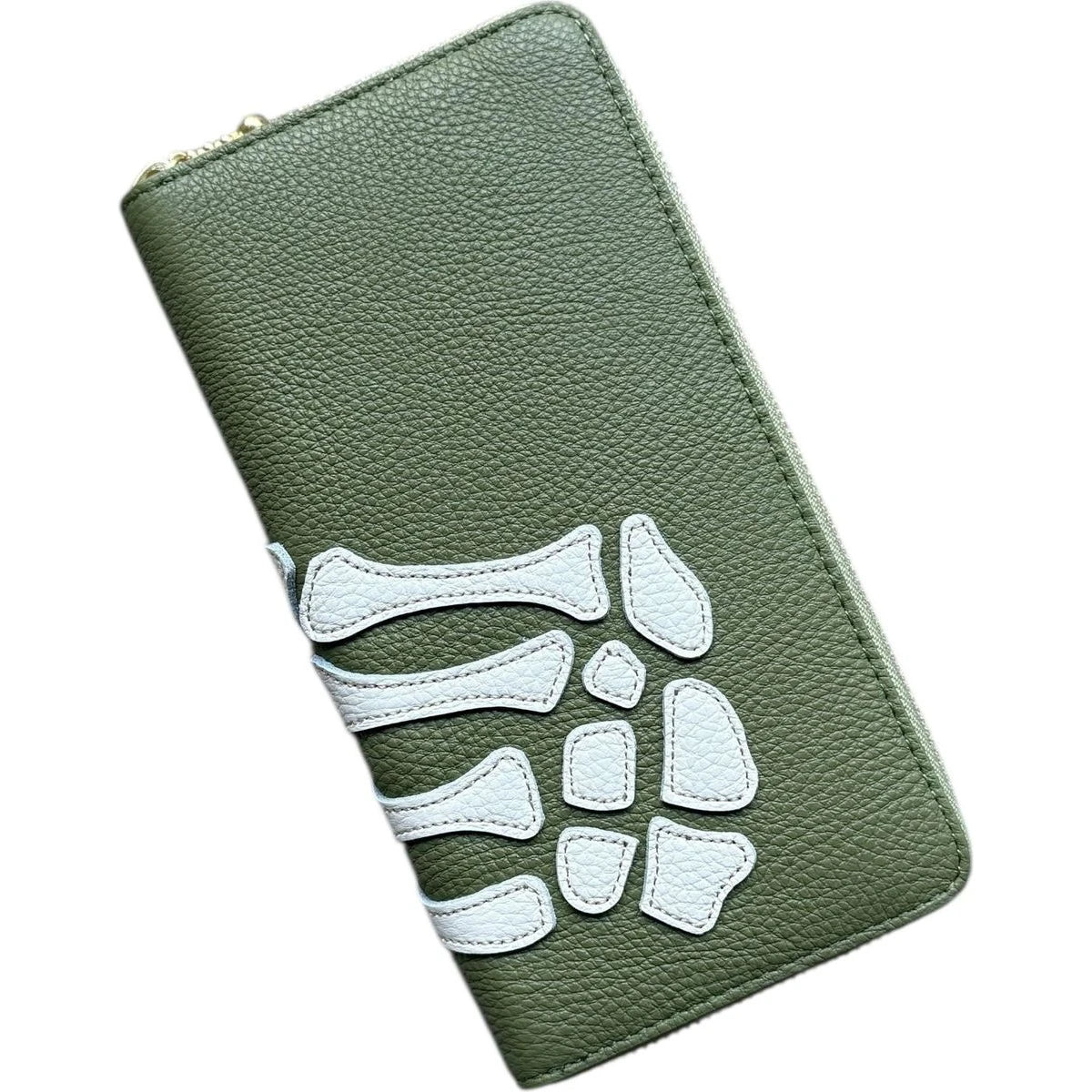 Kapital Thumbs Up Bone Hand Zip Long Wallet