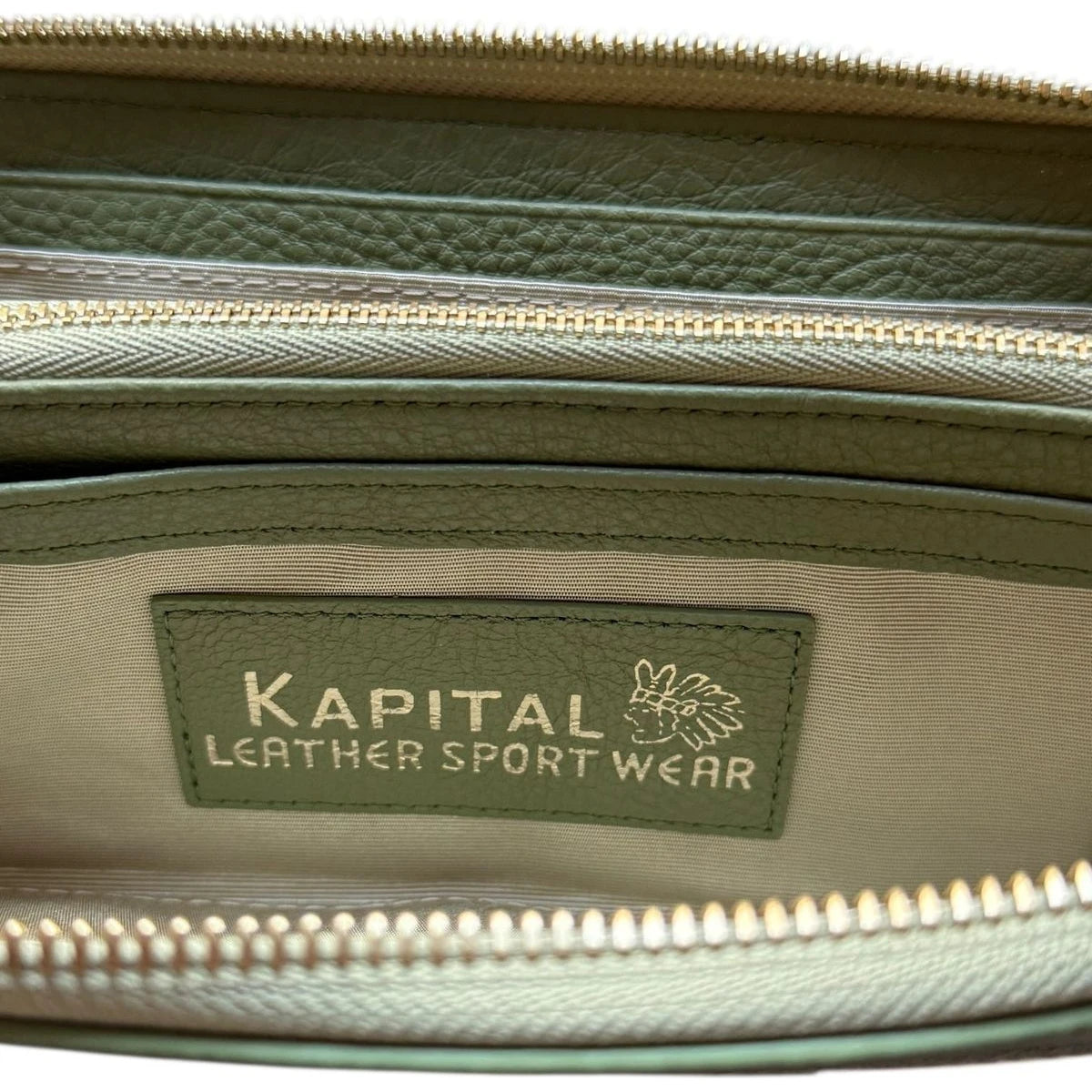 Kapital Thumbs Up Bone Hand Zip Long Wallet