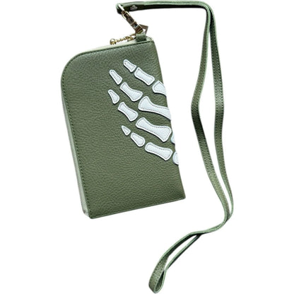 Kapital Thumbs Up Bone Hand Zip Wallet Bag