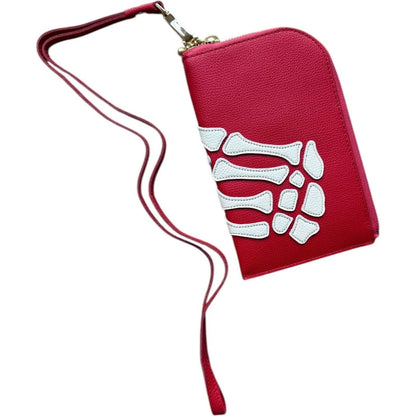 Kapital Thumbs Up Bone Hand Zip Wallet Bag