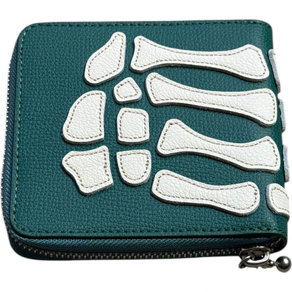 Kapital Thumbs Up Bone Hand Zip Wallet
