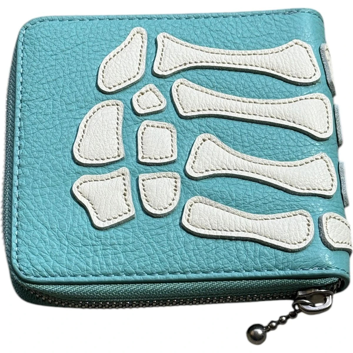 Kapital Thumbs Up Bone Hand Zip Wallet