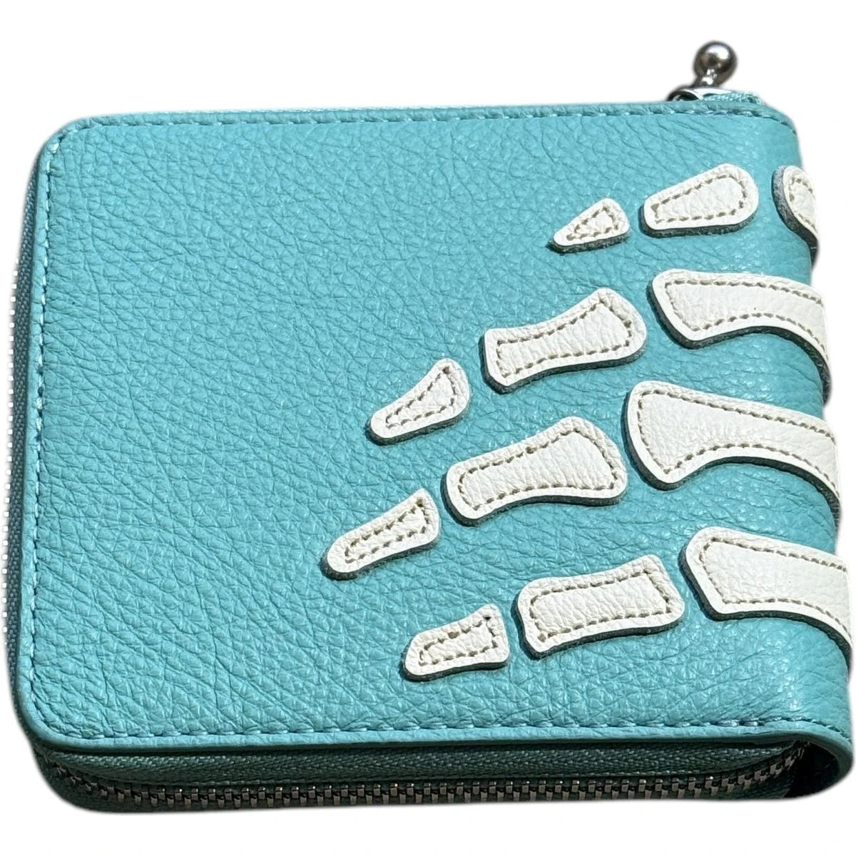 Kapital Thumbs Up Bone Hand Zip Wallet