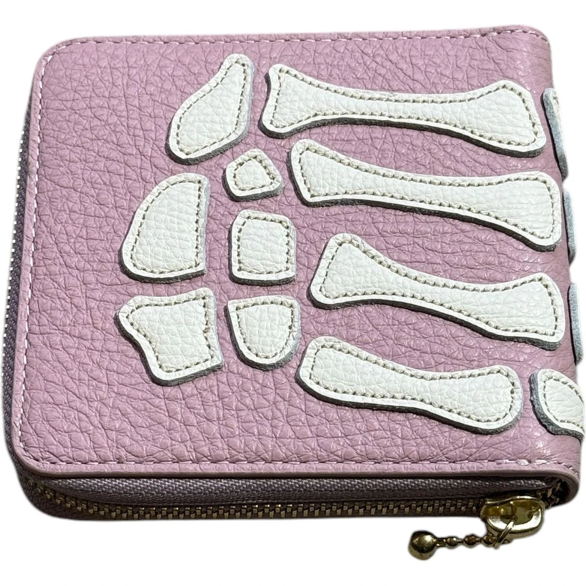 Kapital Thumbs Up Bone Hand Zip Wallet