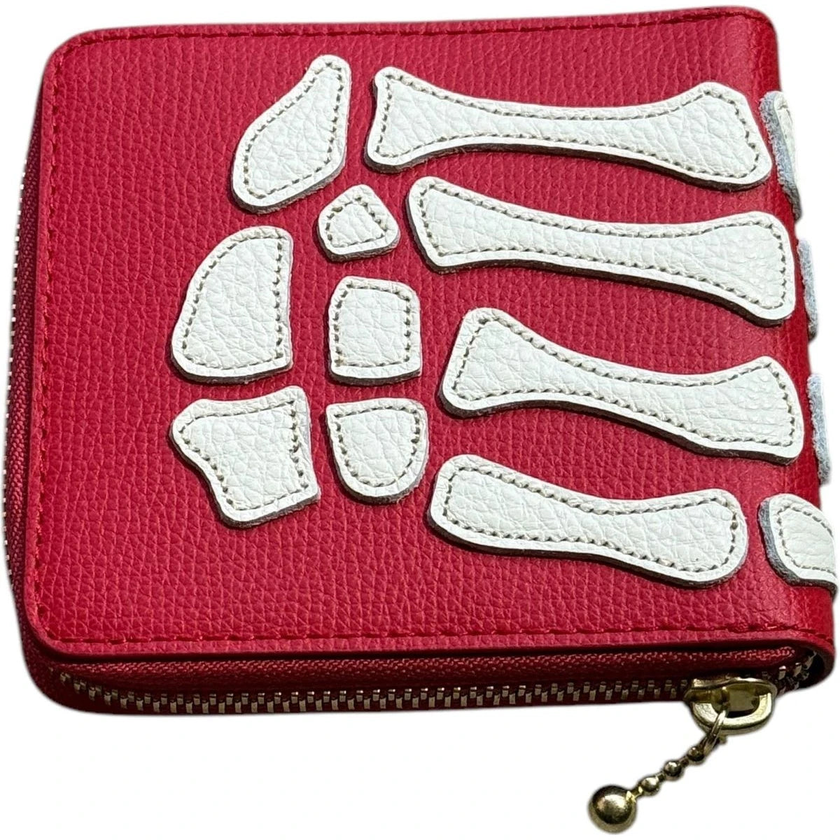 Kapital Thumbs Up Bone Hand Zip Wallet