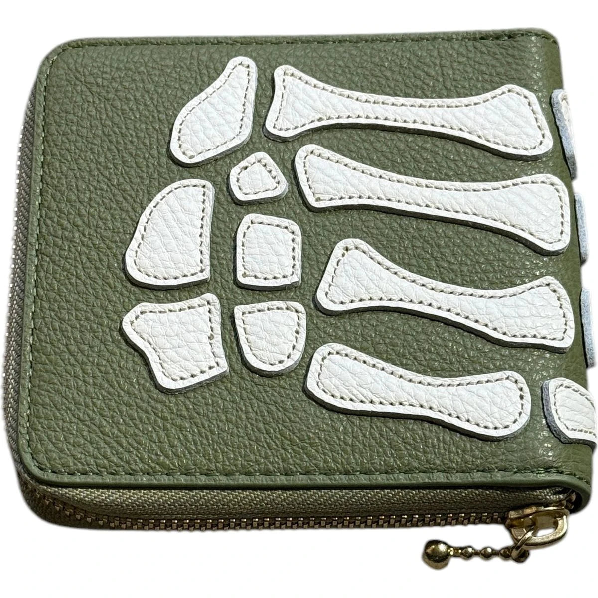 Kapital Thumbs Up Bone Hand Zip Wallet