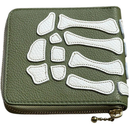 Kapital Thumbs Up Bone Hand Zip Wallet