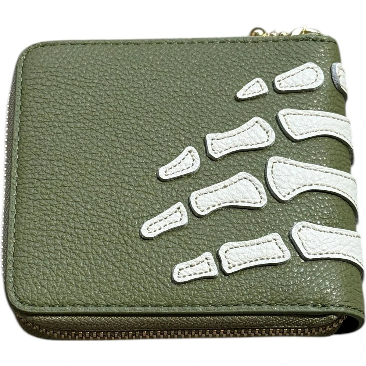 Kapital Thumbs Up Bone Hand Zip Wallet