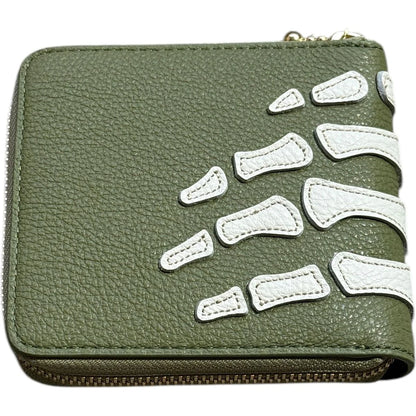 Kapital Thumbs Up Bone Hand Zip Wallet