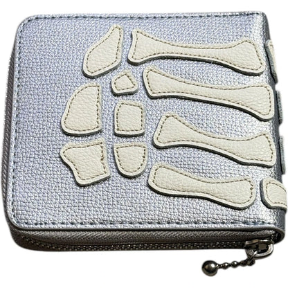 Kapital Thumbs Up Bone Hand Zip Wallet