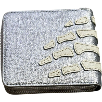 Kapital Thumbs Up Bone Hand Zip Wallet
