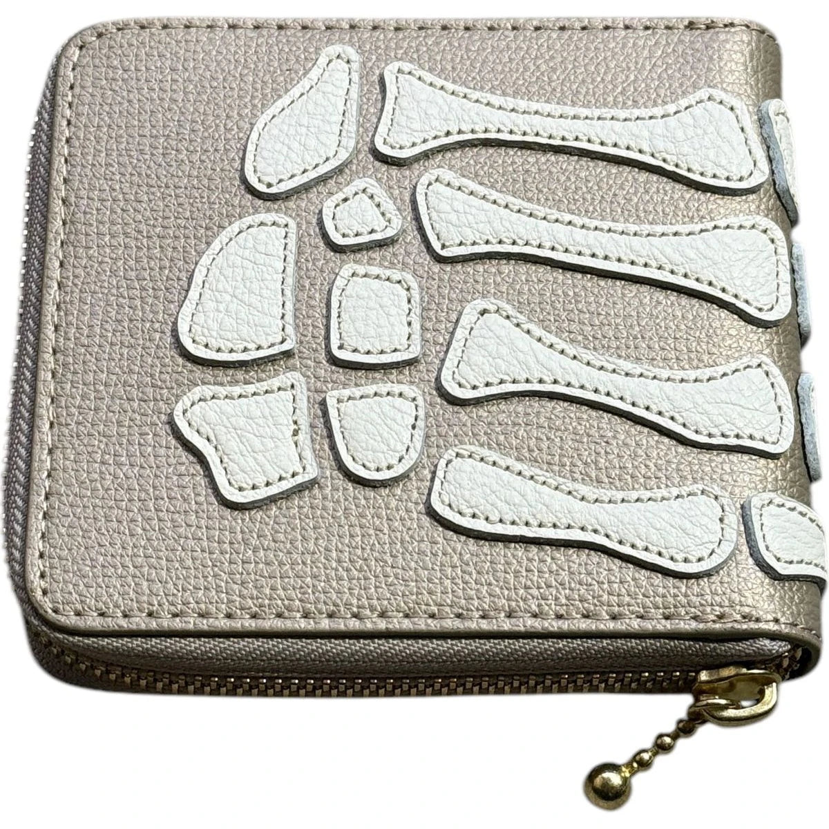 Kapital Thumbs Up Bone Hand Zip Wallet