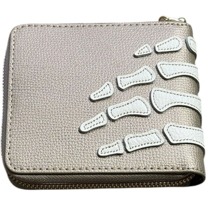 Kapital Thumbs Up Bone Hand Zip Wallet